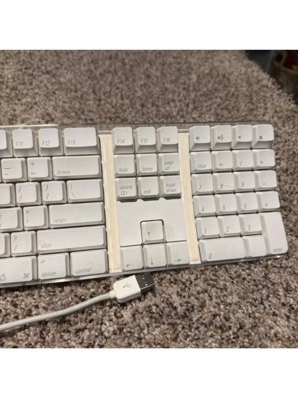 Apple Keyboard A1048 Wired USB White Full Size Numpad Vintage Mac G4 G5 iMac
